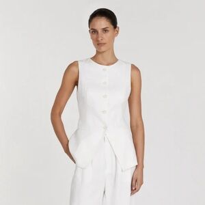 DISSH Alessia White Linen Vest Size 4